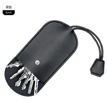 Sichun's new simple portable key storage protective cover pull-out large-capacity car universal key chain key bag black