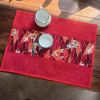 Yusenyi table red chinese character festive flag coffee table cloth chinese wedding tablecloth chinese style tea banquet wedding tablecloth custom made red red carp placemat square head without pendant 30x200cm commonly used dining table