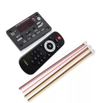 5v12v bluetooth mp3 decoding board with recording call and bluetooth audio speaker modified file selection player 12v black host + cable + large remote control