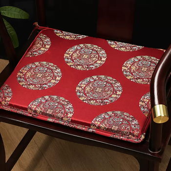 Yusenyi new chinese solid color edging style dining chair cushion mahogany sofa cushion tea chair washer chair cushion wooden chair mat non-slip removable and washable wulongtu satin (edging style - removable zipper) 45x35x3 (front and rear width-depth-thickness)