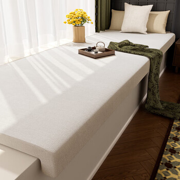 Myti bay window cushion with drooping window sill transformation artifact for all seasons balcony bedroom cushion cotton and linen tatami mat draped style white jade - removable and washable customized more materials/thicknesses consult customer service