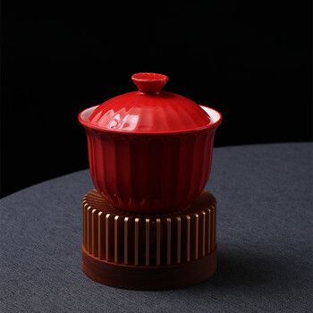 Fat donglai's same high-end stew pot, red ceramic heating soup pot, tableware for hotels, clubs, restaurants and hotels, jiuhua pot with stove (red lid)