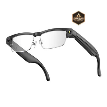Jingyi shang smart glasses new style high-definition 8 million high-definition camera photo stabilization 1200 high-definition video bluetooth glasses translucent mirror silver frame