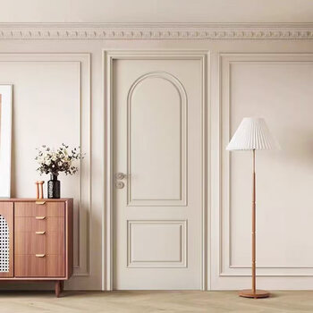 Solid wood door bedroom door full solid wood composite painted door french cream style household wooden door room door factory customized solid wood composite painted door a