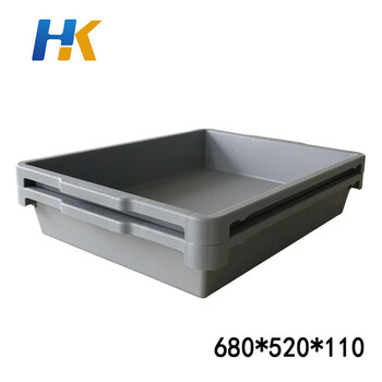 Huakai thickened 680 series plastic airport luggage pallet turnover box logistics electronic shallow tray packaging box 680*520*110