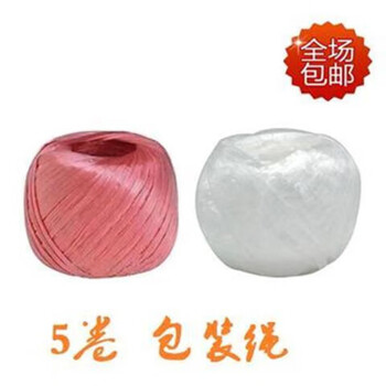 Plastic glass silk rope white/red packaging rope strapping tape nylon silk thread ball logistics sewing bag packing rope 5 rolls white
