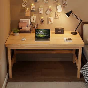 Xiule all solid wood desk home bedroom desktop computer table simple rental house desk rectangular office desk all pine + single table wood color 60*40cm
