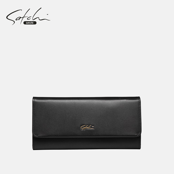 Satchi sachi women's bag new women's wallet fashionable versatile cowhide handbag large capacity handbag gift wife gift girlfriend black