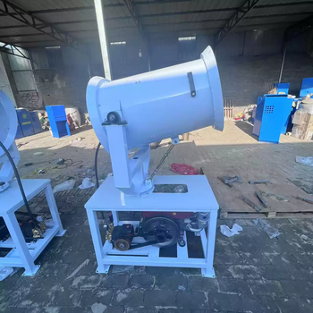 Heshi machinery's new coal yard fully automatic driving cooling fog cannon machine material yard dust suppression jet spray fanless power fog cannon machine extended air duct 8 horsepower unpowered fog cannon machine