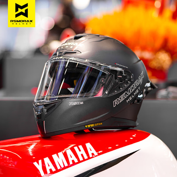 Motorax r50s motorcycle helmet for men and women, winter anti-fog and warm 3c full-face helmet with large rear wing for motorcycles for all seasons, aurora black xl