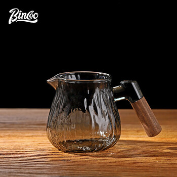 Bincoo vertical pattern coffee pot hand-brewed coffee set glass vertical pattern sharing pot brewing cold brew american tasting cup