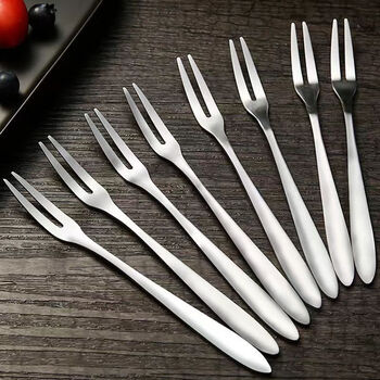 Beimuxing fruit fork 304 stainless steel household set thickened ins light luxury high-end fruit fork moon cake fork fruit picks stainless steel fruit fork 5 pieces