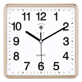 Polaris (polaris) electronic wall clock living room clock modern silent wall hanging simple fashion calendar clock quartz clock home 2025 new style 2609 gold (26*26 cm)