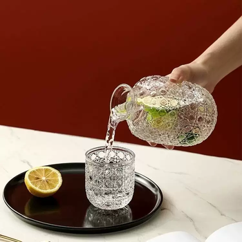 Yusenyi glass water cup cool water style ins set yanke summer kettle value household with cold one person drinking teapot high one pot one cup 558ml-152ml 558ml
