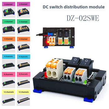 Multi-channel dc power output junction box with fuse independent switch 6-channel spring terminal