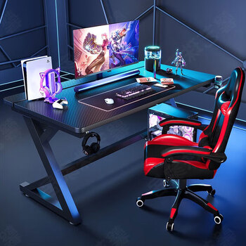 Xin yizhu upgraded s3 titanium halberd gaming desk desktop computer desk solid wood home desk can be equipped with mechanical arm carbon fiber game table s3 black carbon fiber legless lamp 120*73*74cm two-segment board