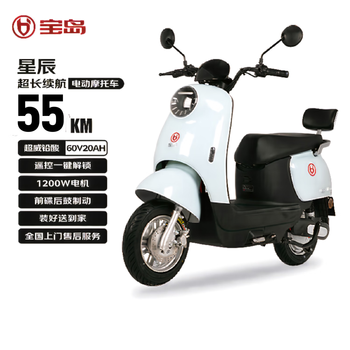 Baodao electric motorcycle self-operated xingchen 60v20ah battery long-life battery car pedal takeaway car new electric car smart car electric motorcycle macaron light blue