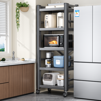Jia bangshou 2025 new kitchen multi-functional storage rack multi-layer punch-free storage rack integrated household storage rack 5-50