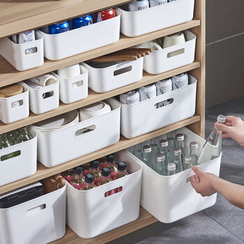 Visitor (fk) japanese-style storage box, cosmetics storage basket, multi-functional organizing box, kitchen miscellaneous snacks, large storage box, 3 pieces, large size 30.5*20*12cm without lid