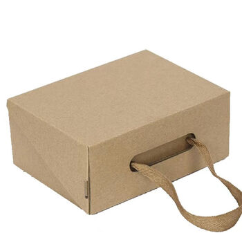 Bun peng airplane box packing materials, a set of 10 pieces with flip-top kraft paper shoe box, portable children's shoe storage box, foldable shoe box, dormitory express wholesale customization, flip-top with portable cowhide color, children's 19x15x8cm-(10 pieces)