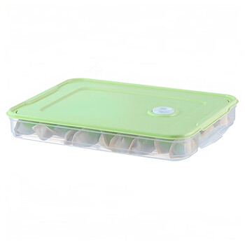 Magic bean shenghuo dumpling box, special household dumpling chaos box, refrigerator, egg preservation and freezing box, storage box, multi-layered with lid, upgraded to larger matcha green, 1 layer, 1 lid, about 75 pieces