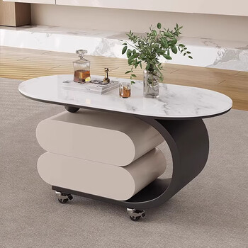 Orange also italian style light luxury style slate coffee table movable living room home small apartment multi-functional high-end storage trolley