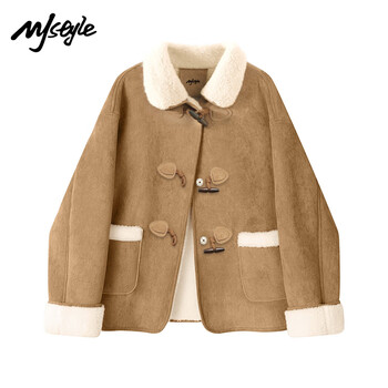 Mj style suede shearling jacket women's 2026 winter new thick velvet warm and windproof loose and versatile top