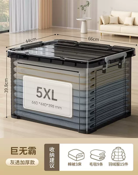 Yusenyi transparent large capacity box home plastic clothes box toy organizer backup storage snack storage box storage box big mac (660x440x398mm) can hold quilt down jacket upgrade thickening 1 upgrade thickening