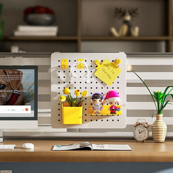 Sailotou hole board office desk without punching work position rack hanging desk storage artifact office screen partition lemon yellow small board screen hanging 180*365mm