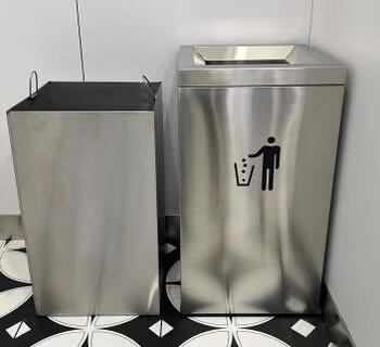 80 liters of stainless steel direct throw trash can, square lidless toilet under counter tube, company commercial corridor elevator entrance 80 liters of sand steel - length 400*width 400*height 700mm