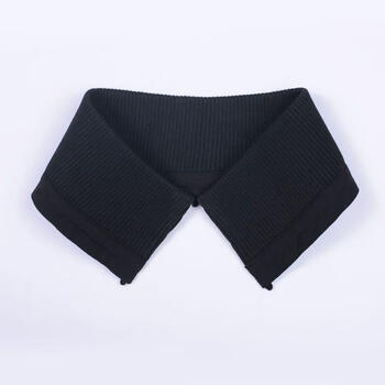 Luxury down jacket collar anti-dirty insert winter removable versatile false collar black knitted thread autumn and winter protective cover black one size unisex