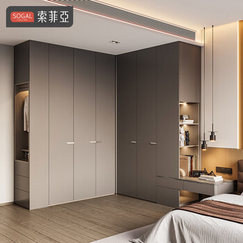 Sophia wardrobe light luxury metallic bedroom wardrobe small apartment wardrobe storage customized simple furniture cabinet whole house customization membership bonus