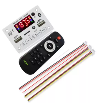 5v12v bluetooth mp3 decoding board with recording call and bluetooth audio speaker modified file selection player 5v white host + cable + large remote control