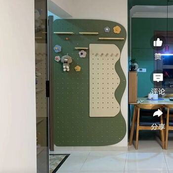 Pupan custom dressing mirror solid wood hole board display rack wooden wall storage entryway storage rack 100x200 green customized product