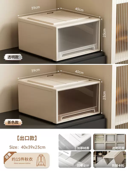 Yusen yiluyi wardrobe storage box drawer-type household storage box plastic clothing underwear storage box transparent whole 36l (depth 40x width 39x height 23cm) transparent 1 pack transparent 1 pack