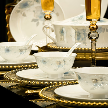 Nine cranes2025 new jingdezhen bowls and tableware sets high-end household ceramics housewarming and wedding gifts high-looking bowls and plates 46-piece set | high-end gift box | damage compensation covered