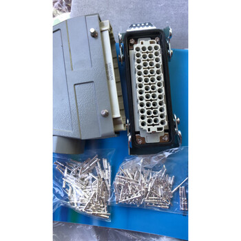 Aviation plug hdc-hee032-core series industrial rectangular plug socket, heavy-duty connector, 32 cold-pressed pins, 46-core side outlet