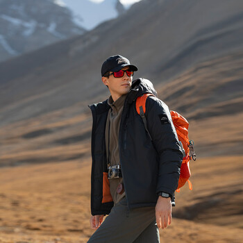 Simwood/jianmu men's clothing snowwood 90% safe white goose down toray trifly hooded down jacket so130435 black l (recommended 136-145 pounds)