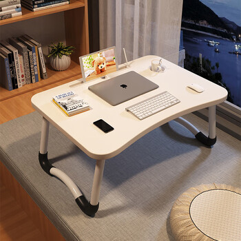 Banglina bed computer desk office folding desk student lazy study notebook tablet bedroom dormitory small table random color square 50*30 flat style slightly flawed