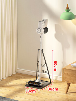 Danlan dyson vacuum cleaner stand v8v12 hanger household rack storage rack load-bearing punch-free layered home grid triangle style - black