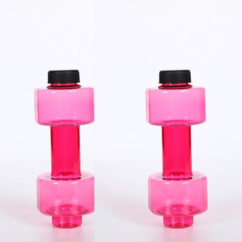 Mppmck dumbbell bottled water bottle plastic portable water filling creative water-filled beverage bottle kettle fitness water cup 550ml children's red pair is more cost-effective