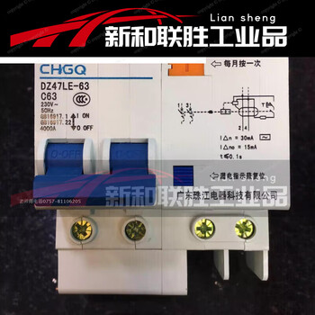 Guangdong zhujiang wire and cable electrical protection switch socket dz47le2p3263a two-pole leakage circuit breaker 4 100a 2p