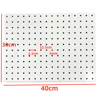Perforated board iron magnet can be attached to the wall, desk storage, jewelry, stationery, millet badge display stand, round hole thickening, one 30*40cm white perforated board, free nail-free stickers included. each perforated board comes with two