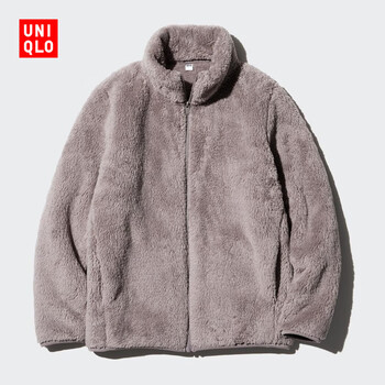 Uniqlo women's men's long velvet polar fleece zipper jacket/long sleeve jacket 470137 459794 470137/36 brown xs