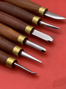 Rsrddy gourd embossed leather goods embossing tool hand-made fine grinding lao li carved red sandalwood handle embossed six-piece set