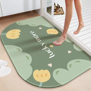 Yusenyi bathroom absorbent floor mat bathroom door non-slip soft diatom mud foot mat bathroom washstand toilet large round corner youran (customized) take a photo and contact customer service