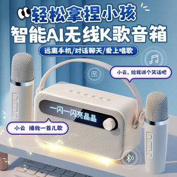 Wanhuo girl birthday gift children's karaoke microphone with microphone audio all-in-one portable outdoor karaoke home ktv suspended lyrics display bluetooth speaker home indoor