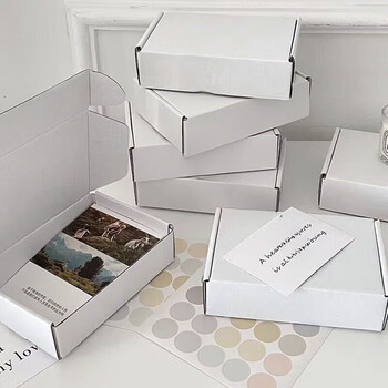 Ins style white airplane box plus hard gu card packaging box small card packaging box rectangular flat box white 15*10*4cm small size 3 pcs