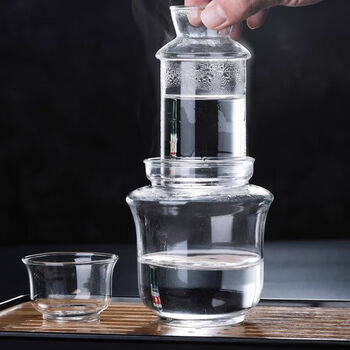 Jieyunmao thickened explosion-proof high borosilicate heat-resistant glass wine kettle, high temperature resistant all-in-one wine kettle, household electric wine warmer, 2 liang wine scalders