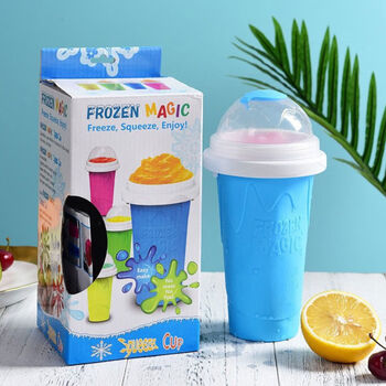 Internet celebrity summer refrigeration cup pinch homemade smoothie crushed ice cup shake smoothie cup slushymakercup sky blue